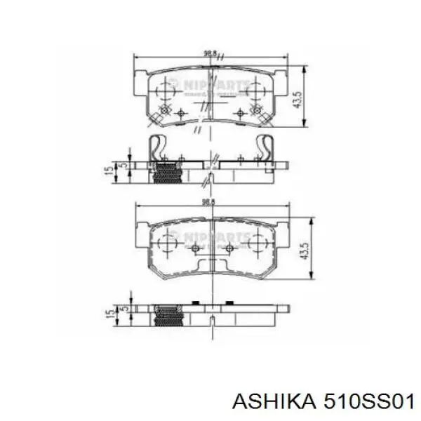 51-0S-S01 Ashika pastillas de freno traseras