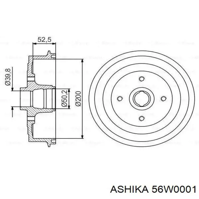 56-W0-001 Ashika freno de tambor trasero