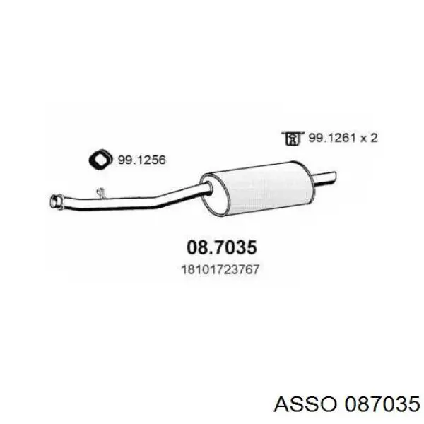 08.7035 Asso silenciador posterior