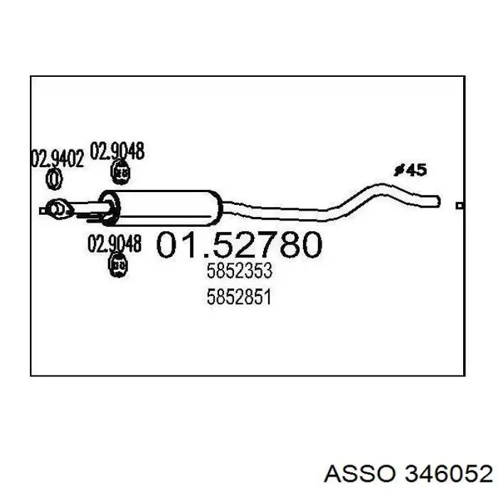 346052 Asso silenciador del medio