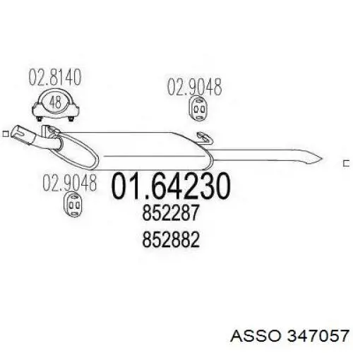 34.7057 Asso silenciador posterior