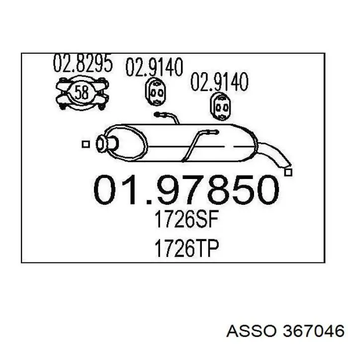 36.7046 Asso silenciador posterior