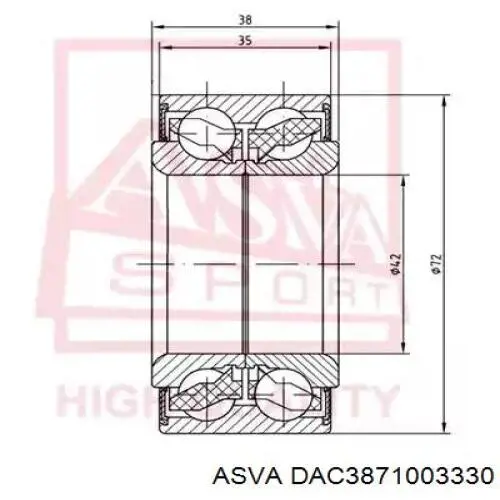 DAC3871003330 Asva cojinete de rueda delantero