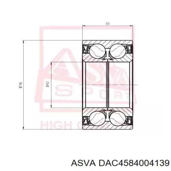 DAC4584004139 Asva cojinete de rueda delantero