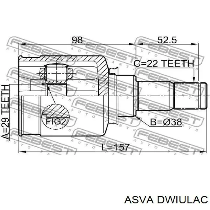 DWIULAC Asva junta homocinética interior delantera