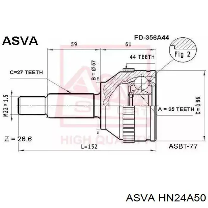  Junta homocinética exterior delantera para Honda Civic 4 