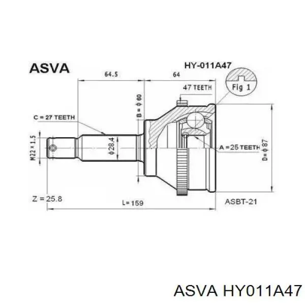  Junta homocinética exterior delantera para KIA Magentis 1 