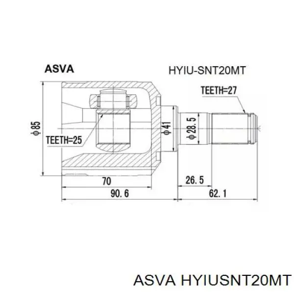  Junta homocinética interior delantera para Hyundai Trajet FO