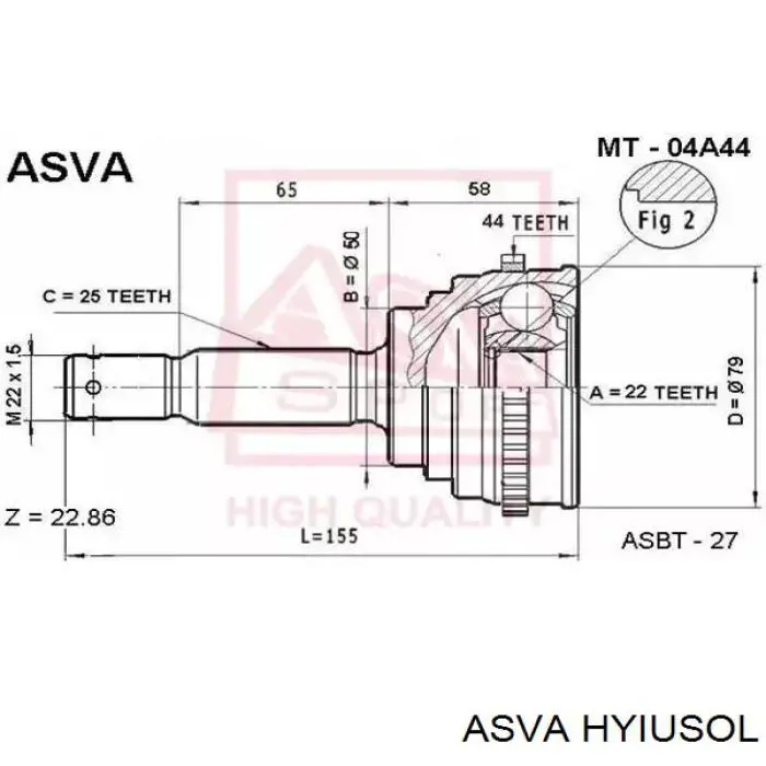  Junta homocinética interior delantera derecha para KIA Cerato TD