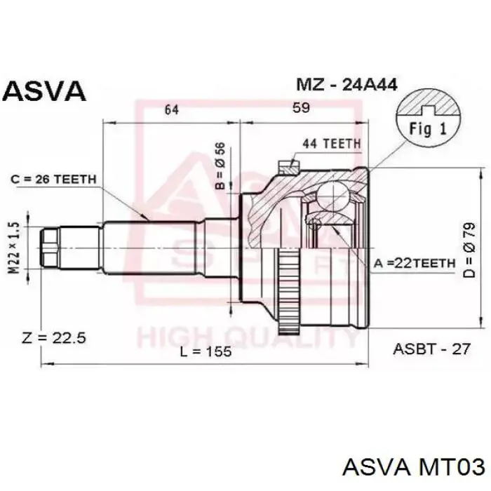  Junta homocinética exterior delantera para Mitsubishi Space Runner N1W, N2W