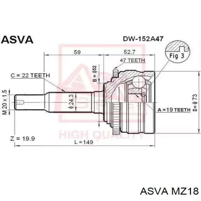  Junta homocinética exterior delantera para KIA Shuma 2 