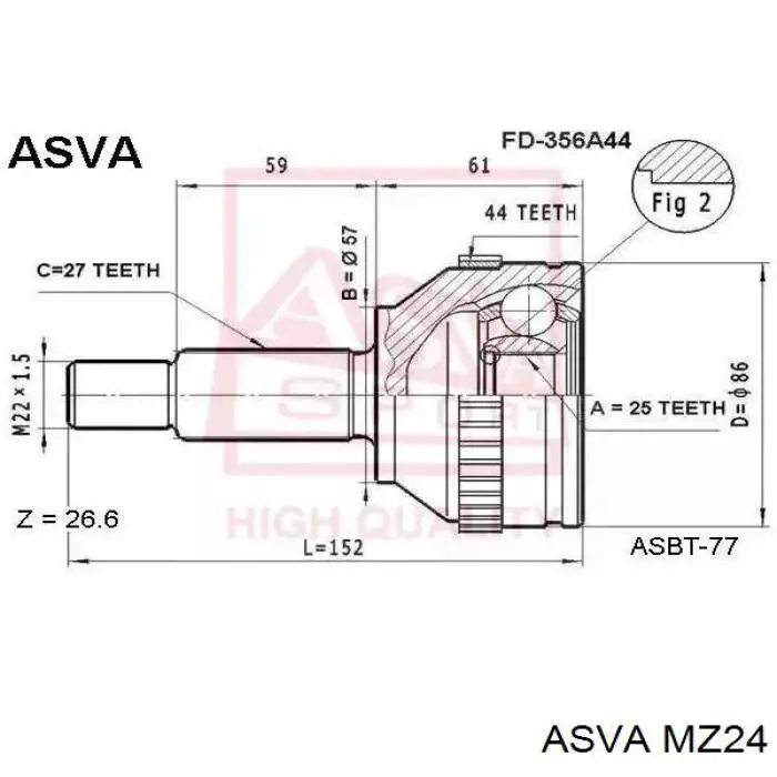  Junta homocinética exterior delantera para Mazda 323 BG