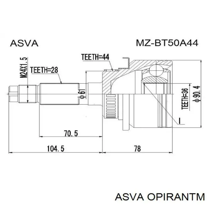  Junta homocinética interior delantera izquierda para Opel Antara L07