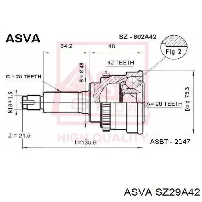  Junta homocinética exterior delantera para Suzuki Liana ER