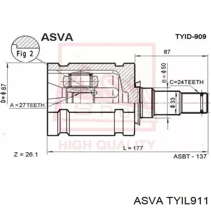  Junta homocinética interior delantera izquierda para Toyota Previa ACR3