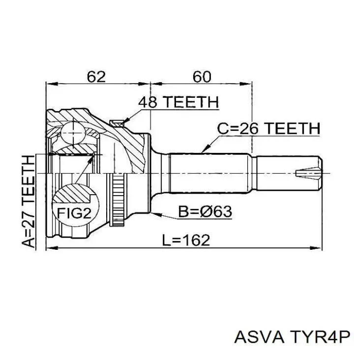 9055600 Starline árbol de transmisión delantero derecho