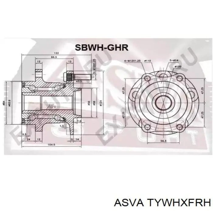 TYWHXFRH Asva cubo de rueda delantero