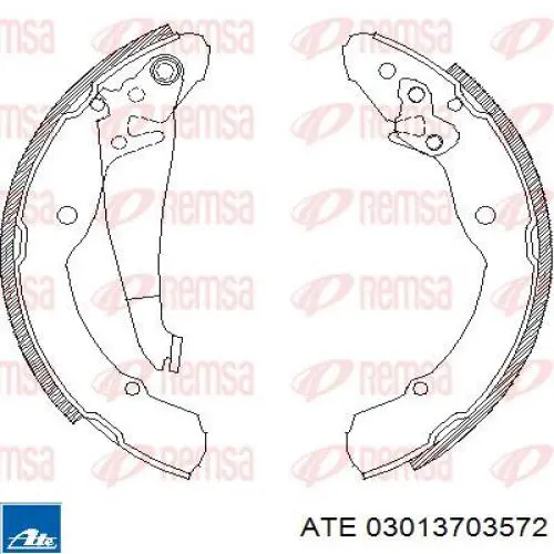 03013703572 ATE zapatas de frenos de tambor traseras