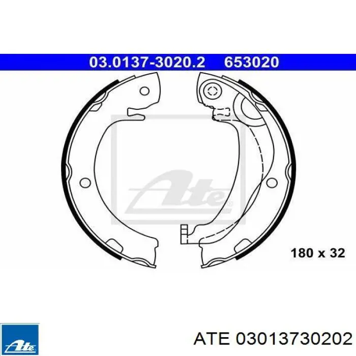 03.0137-3020.2 ATE zapatas de frenos de tambor traseras