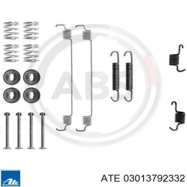 03.0137-9233.2 ATE kit de montaje, zapatas de freno traseras