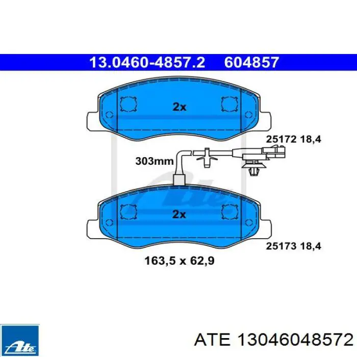 13.0460-4857.2 ATE pastillas de freno traseras