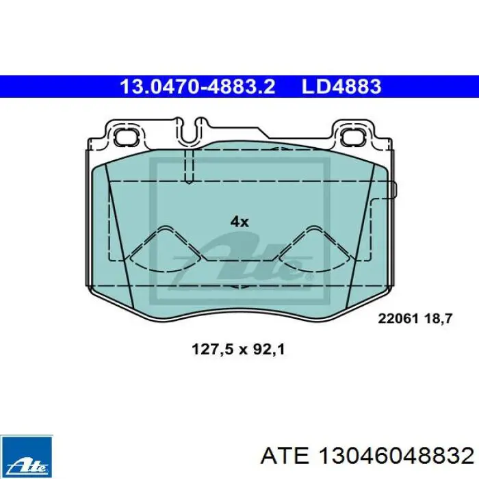 13.0460-4883.2 ATE pastillas de freno delanteras