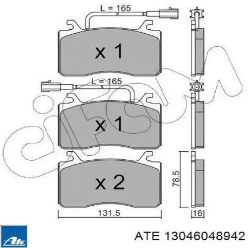 13046048942 ATE pastillas de freno delanteras