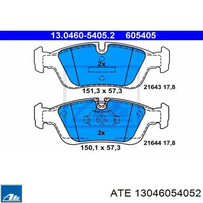 13.0460-5405.2 ATE pastillas de freno delanteras