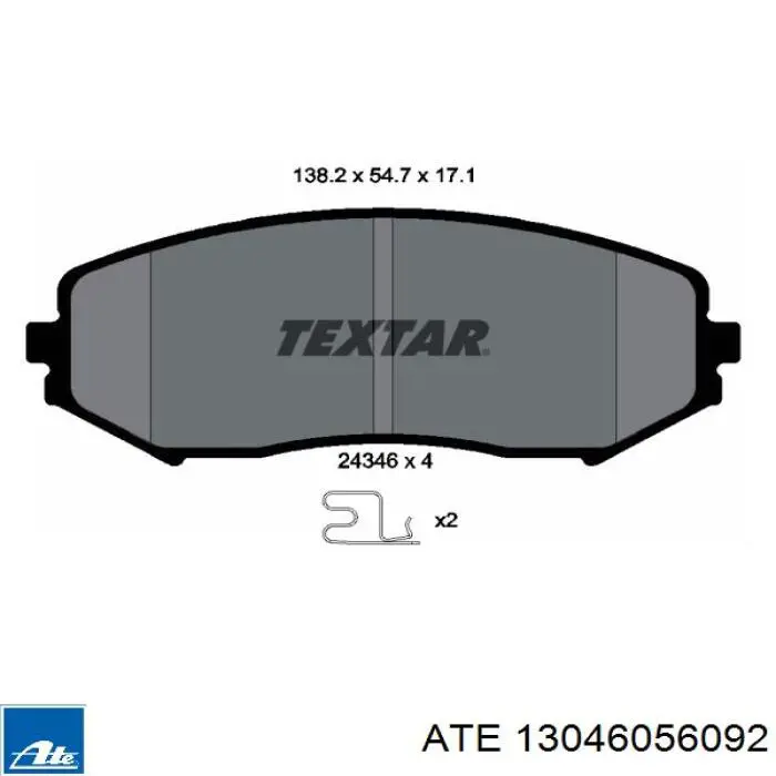 13.0460-5609.2 ATE pastillas de freno delanteras
