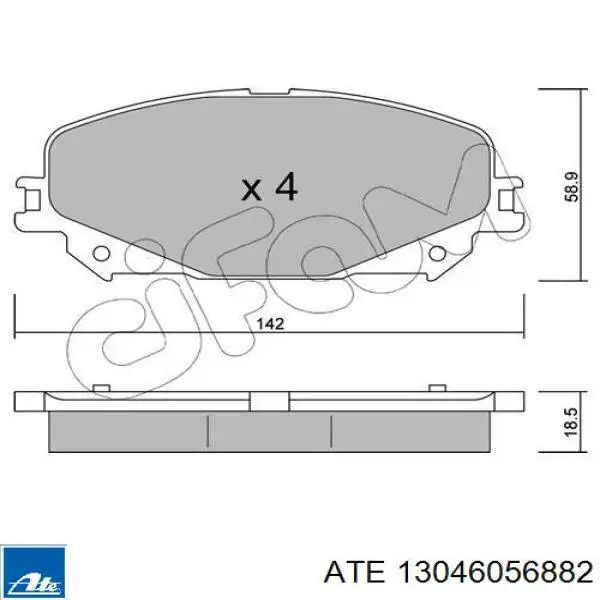 13046056882 ATE pastillas de freno delanteras