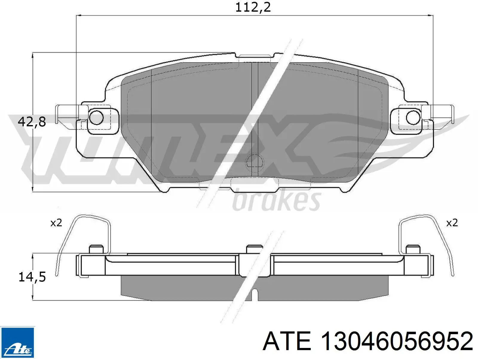 13046056952 ATE pastillas de freno traseras