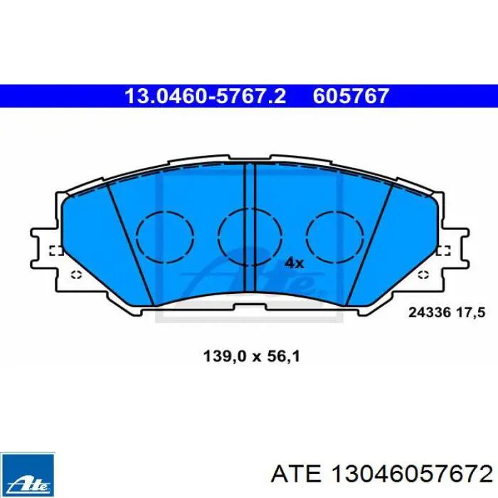 13.0460-5767.2 ATE pastillas de freno delanteras