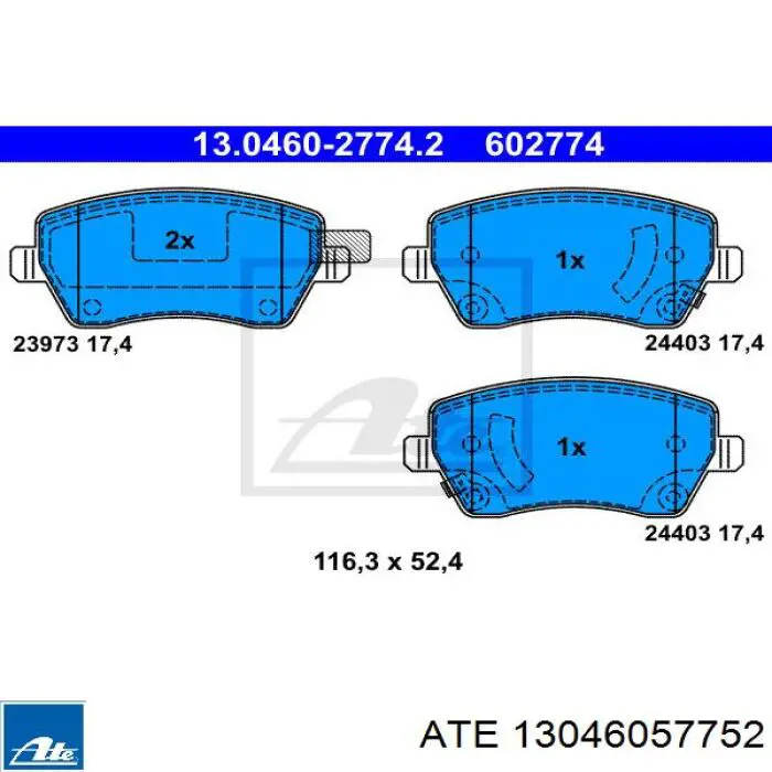 13.0460-5775.2 ATE pastillas de freno traseras