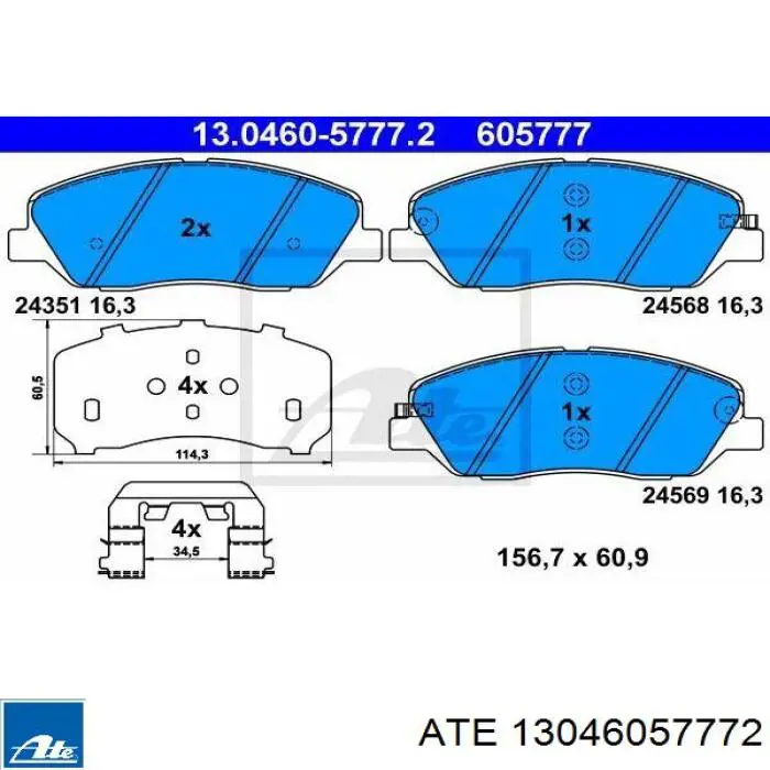 13.0460-5777.2 ATE pastillas de freno delanteras