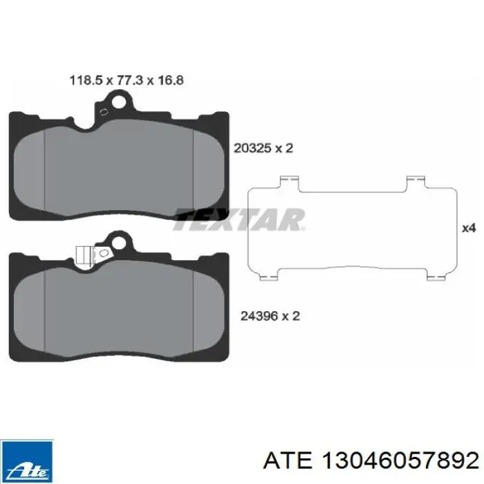 13046057892 ATE pastillas de freno delanteras