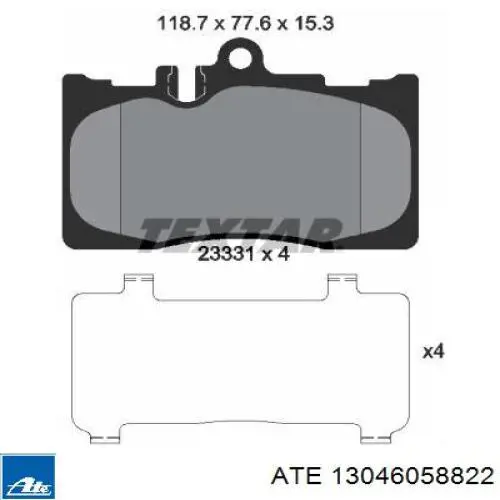 13.0460-5882.2 ATE pastillas de freno delanteras