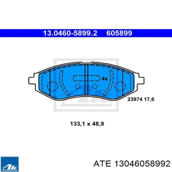 13.0460-5899.2 ATE pastillas de freno delanteras
