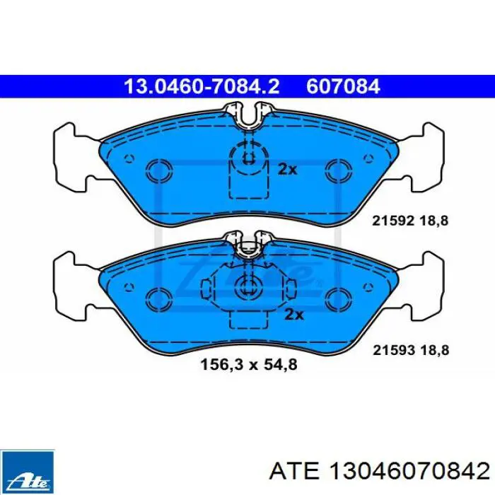 13.0460-7084.2 ATE pastillas de freno traseras