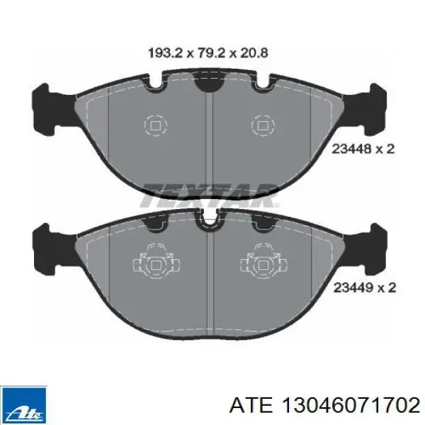 13046071702 ATE pastillas de freno delanteras
