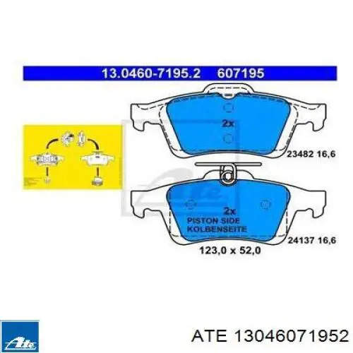 13.0460-7195.2 ATE pastillas de freno traseras