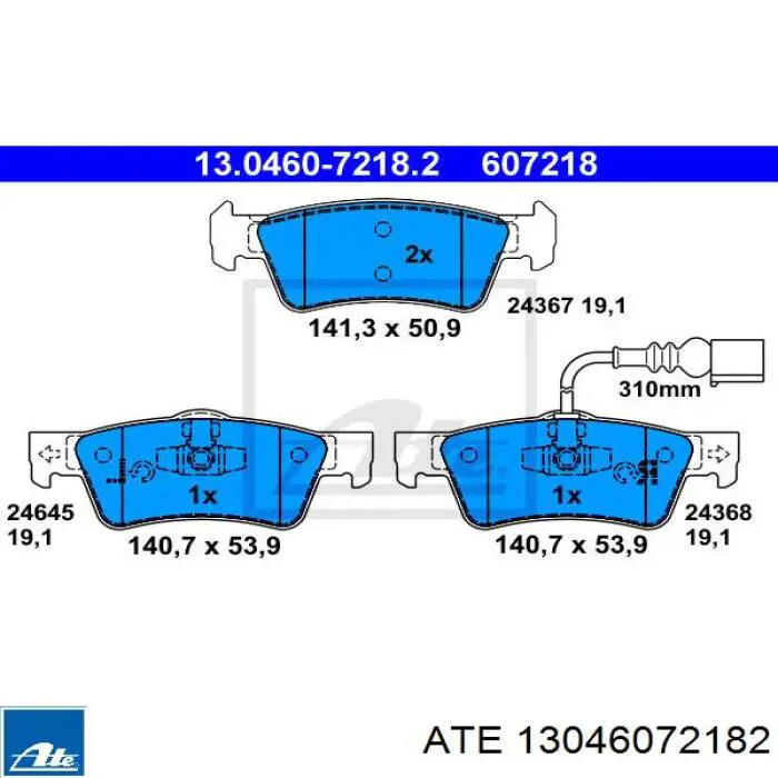 13.0460-7218.2 ATE pastillas de freno traseras