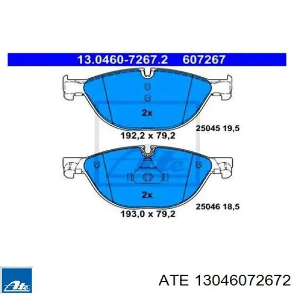 13.0460-7267.2 ATE pastillas de freno delanteras