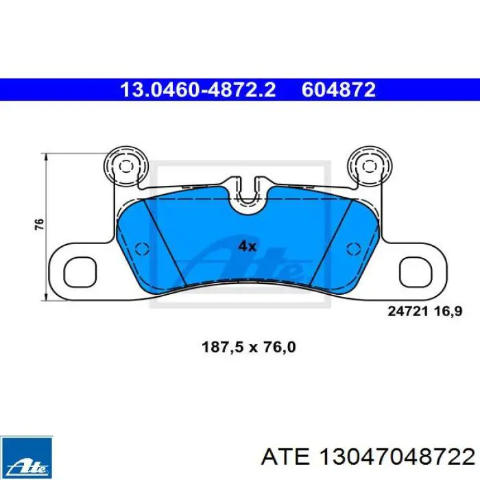 13047048722 ATE pastillas de freno traseras