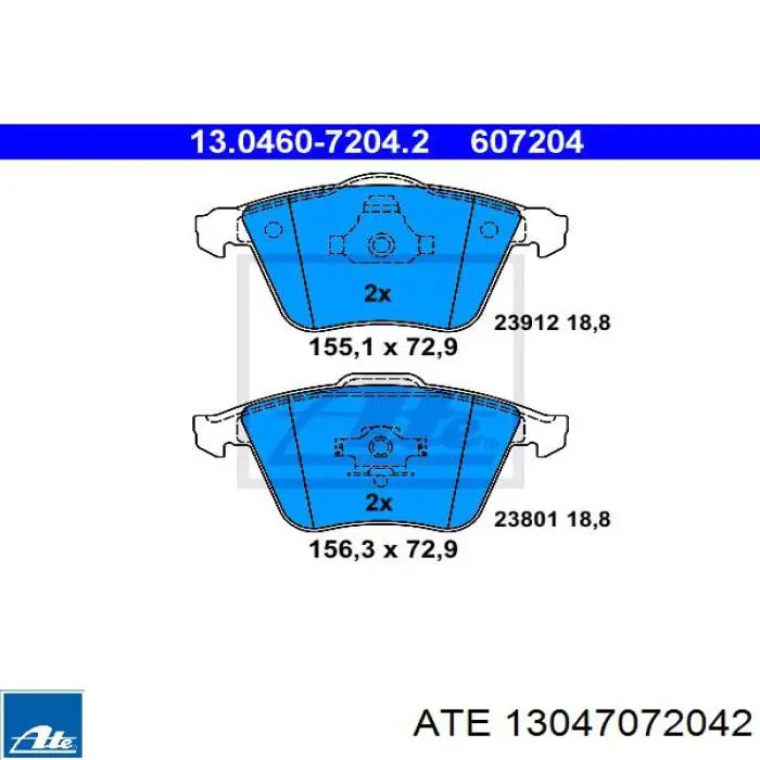 13047072042 ATE pastillas de freno delanteras
