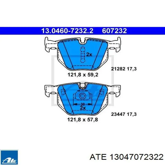 13047072322 ATE pastillas de freno traseras