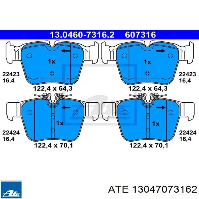 13047073162 ATE pastillas de freno traseras