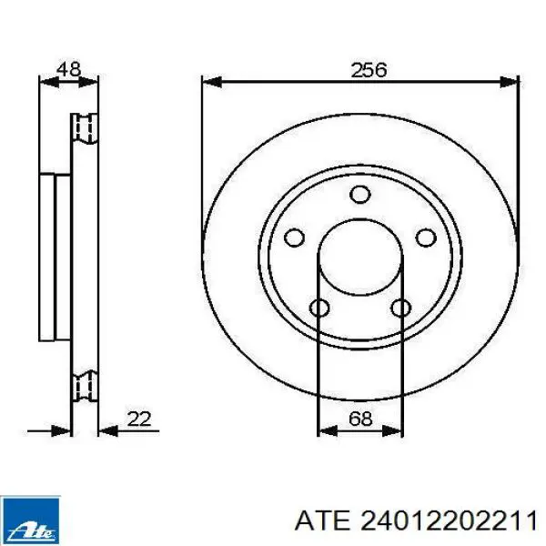 24012202211 ATE disco de freno trasero