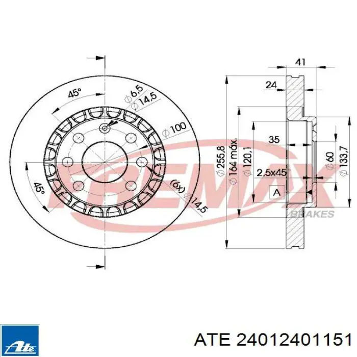 24012401151 ATE freno de disco delantero