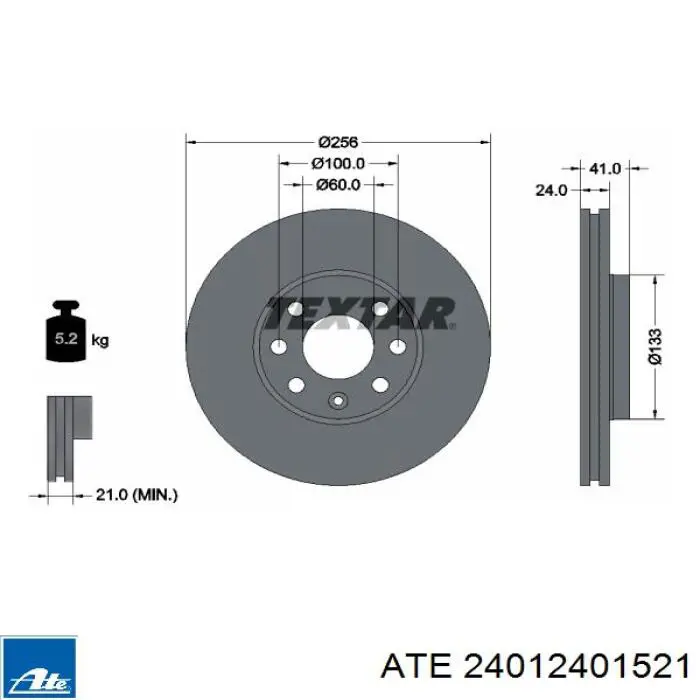 24012401521 ATE freno de disco delantero