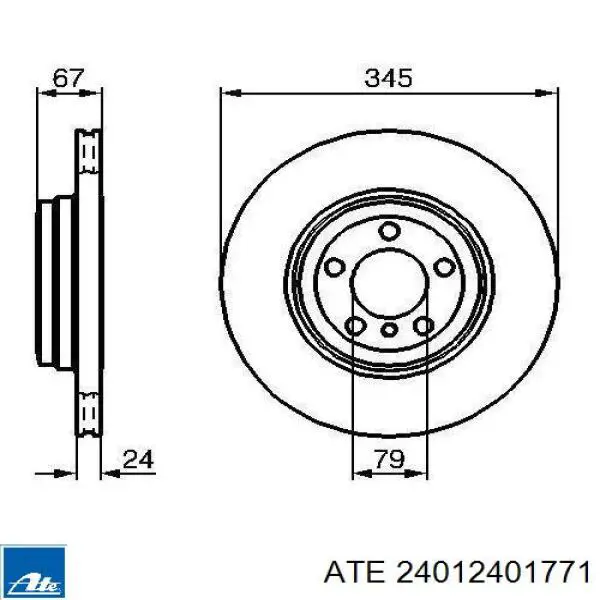 24.0124-0177.1 ATE disco de freno trasero